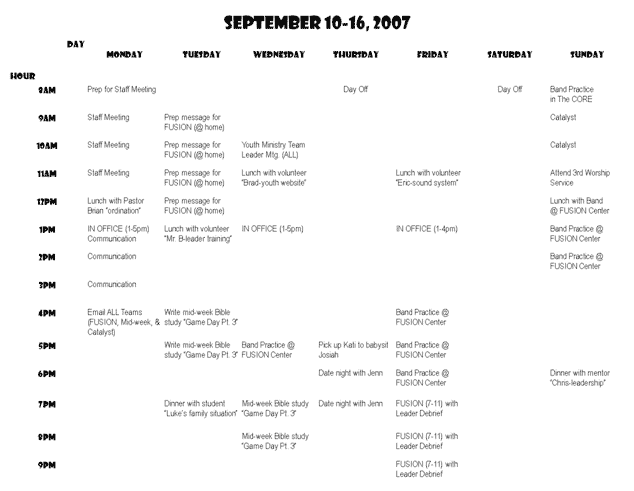 How Should a Youth Pastor Schedule Their Week? | TheSource4YM